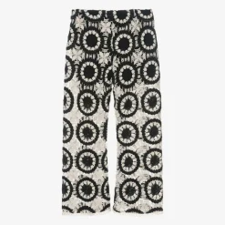 Nessi Byrd Girls Black Crochet Trousers Sale