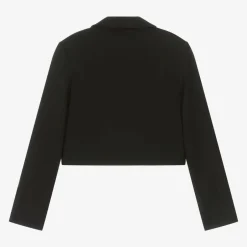 Moschino Kid-Teen Girls Black Cropped Crêpe Blazer Hot