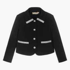 Elie Saab Girls Black Crêpe Diamanté Blazer Hot