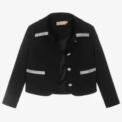Elie Saab Girls Black Crêpe Diamanté Blazer Hot