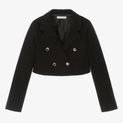 Elsy Girls Black Crêpe Jersey Cropped Blazer Best