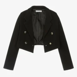 Elsy Girls Black Crêpe Jersey Cropped Blazer Best