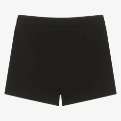 Moschino Kid-Teen Girls Black Crêpe Shorts