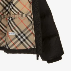 Burberry Girls Black Down Puffer Coat Clearance