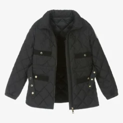 Moncler Enfant Girls Black Down Quilted Philanta Jacket Best