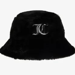 Juicy Couture Girls Black Faux Fur Bucket Hat Online