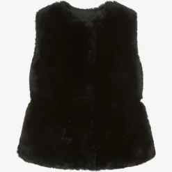 Mayoral Girls Black Faux Fur Gilet Outlet