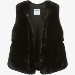 Mayoral Girls Black Faux Fur Gilet Outlet