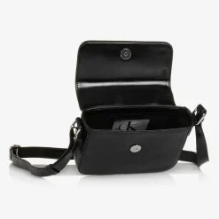 Calvin Klein Girls Black Faux Leather Handbag (20cm) Discount