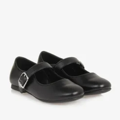 Calvin Klein Girls Black Faux Leather Buckle Pumps Clearance