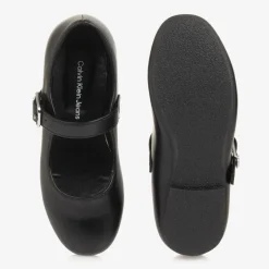 Calvin Klein Girls Black Faux Leather Buckle Pumps Clearance