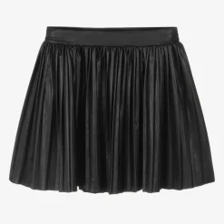 NAME IT Girls Black Faux Leather Pleated Skirt Online