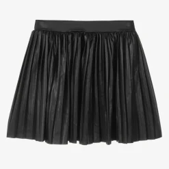 NAME IT Girls Black Faux Leather Pleated Skirt Online