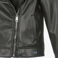 Guess Girls Black Faux Leather Biker Jacket Clearance