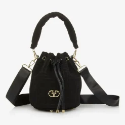 Fun amp; Fun Girls Black Felted Fabric Bag (27cm)