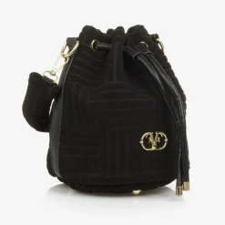 Fun amp; Fun Girls Black Felted Fabric Bag (27cm)