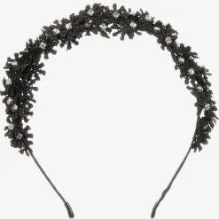 Sienna Likes To Party Girls Black Floral Hairband Clearance