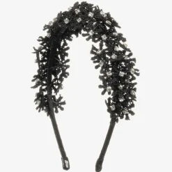 Sienna Likes To Party Girls Black Floral Hairband Clearance