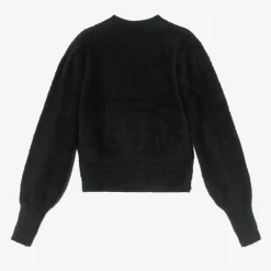 Mayoral Girls Black Fluffy Knit Sweater