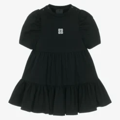 Givenchy Girls Black 4G Logo Cotton Dress