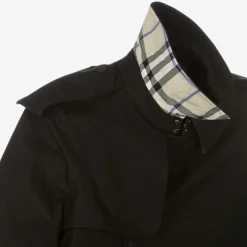 Burberry Girls Black Gabardine Trench Coat Sale