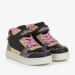 Lelli Kelly Girls Black Glitter Bracelet High-Top Trainers Discount