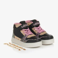 Lelli Kelly Girls Black Glitter Bracelet High-Top Trainers Discount