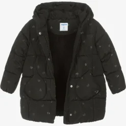 Mayoral Girls Black Heart Puffer Coat Best