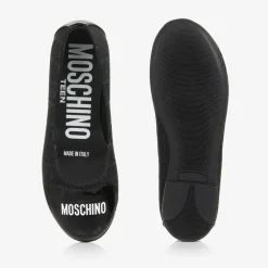 Moschino Girls Black Jacquard Ballerina Shoes Online