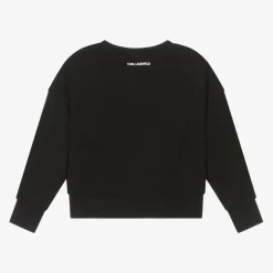 KARL LAGERFELD KIDS Girls Black Jersey Sweatshirt Outlet