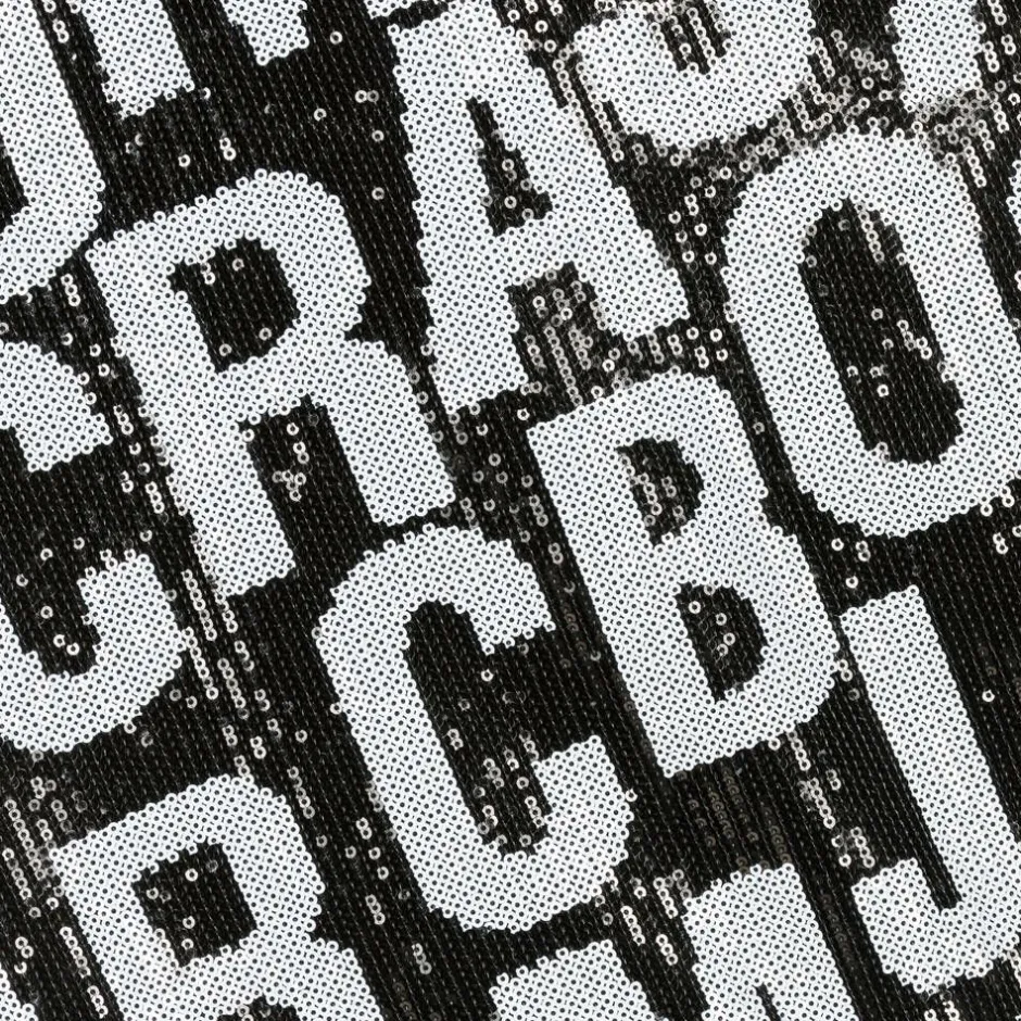 MARC JACOBS Girls Black Jumbled Logo Sequin Dress Clearance