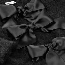 The Tiny Universe Girls Black Knitted Bow Cardigan