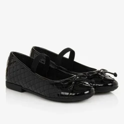 Geox Girls Black Leather Ballet Pumps Best