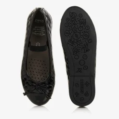 Geox Girls Black Leather Ballet Pumps Best
