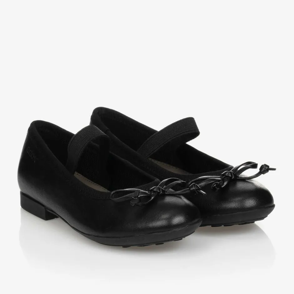 Geox Girls Black Leather Ballet Pumps Best