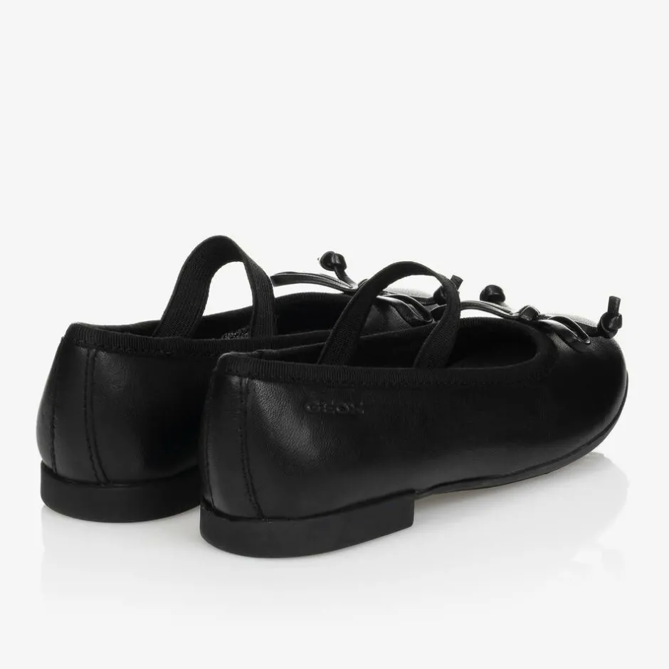 Geox Girls Black Leather Ballet Pumps Best
