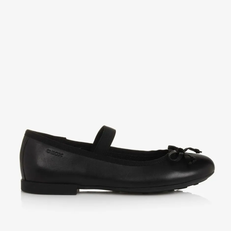 Geox Girls Black Leather Ballet Pumps Best