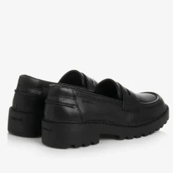 Geox Girls Black Leather Loafers Sale