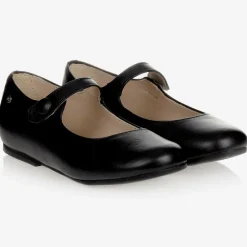 Manuela de Juan Girls Black Leather Pumps Clearance