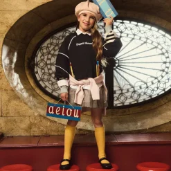 Emporio Armani Girls Black Leather Pumps