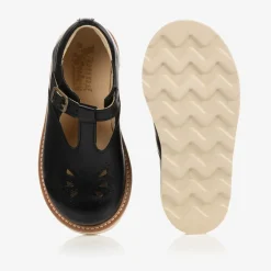 Young Soles Girls Black Leather Shoes New