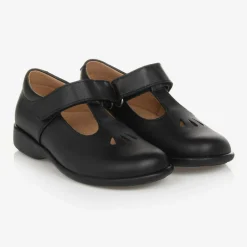 Childrens Classics Girls Black Leather T-Bar Shoes Best