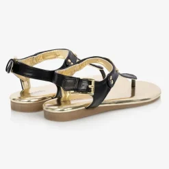 Michael Kors Kids Girls Black Logo Sandals Hot