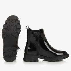 Michael Kors Kids Girls Black Patent Chelsea Boots Discount