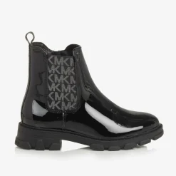 Michael Kors Kids Girls Black Patent Chelsea Boots Discount