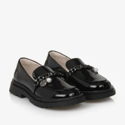 Mayoral Girls Black Patent Faux Leather Loafers Discount