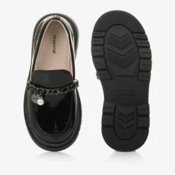 Mayoral Girls Black Patent Faux Leather Loafers Discount
