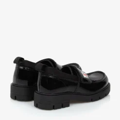 DKNY Girls Black Patent Leather Loafers Sale