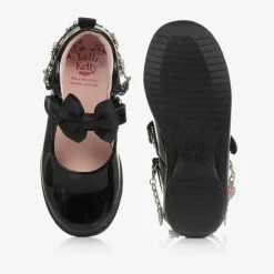 Lelli Kelly Girls Black Patent Leather Bar Shoes