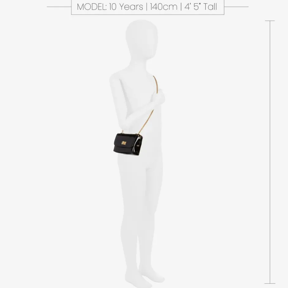 Zaccone Girls Black Patent Leather Bag (12cm) Online
